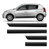 Jogo Friso Lateral Borrachão Renault Sandero 2008 Até 2014
