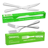 Jogo Garfo Faca De Churrasco Continental 48 Pç Kits Buffet