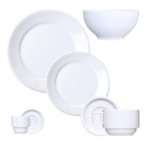Jogo Jantar Chá Café C Bowl Branco Porcelana Germer 42 Peças