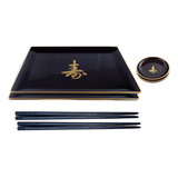 Jogo Jantar Oriental Molheira Prato 2 Pessoas Kit 6 Peçs Kit