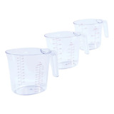 Jogo Jarras Medidoras Graduadas 3pcs 250ml 500ml 1l Mor 8725