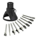 Jogo Kit 10 Fresa Tupia Guia Base P Mini Micro Retifica
