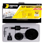 Jogo Kit 11 Peças Serra Copo Madeira E Gesso Estojo