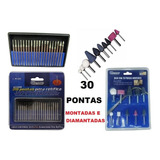 Jogo Kit 30 Pontas Diamantadas Micro Retificas Esmeril
