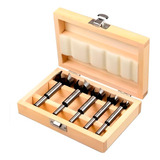 Jogo Kit 5 Brocas Fresas Forstner Madeira Dobradiça 10 35mm