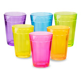 Jogo Kit 6 Copos Colorido 190ml Em Vidro Grosso Nadir Figuei