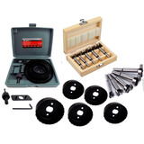 Jogo Kit 8 Pçs Serra Copo C Brocas Fresas Forstner Madeira