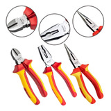 Jogo Kit Alicate Universal 8 Bico 6 Corte 6 Vde Sata