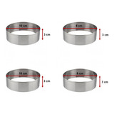 Jogo Kit C 4 Aros Inox Cortadores Redondo P Massas E Bolos