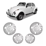 Jogo Kit C 4 Calota Cromada Fusca Brasilia Variant 4 Furos