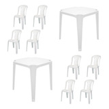 Jogo Kit Com 2 Mesa De Jantar E 8 Cadeira 182kg Jr Plasticos