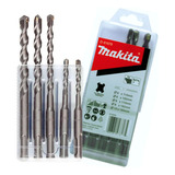 Jogo Kit De Brocas C 5 Peças P Martelete Sds Plus Makita