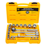 Jogo Kit De Ferramentas Manuais Chave Catraca 1 2 8 A 32mm Bcs022 The Black Tools Cor Amarelo