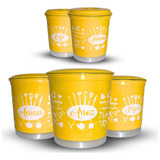 Jogo Kit Pote Lata Porta Mantimento Aluminio Cores Com Nome