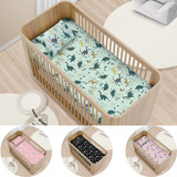 Jogo Lençol Berço Americano Roupa De Cama Kit 2 Peças Infantil Em Malha Antialérgico Menina Ou Menino Com Elástico Dino Verde 70 Algodão E 30 Poliéster 70 Cm X 130 Cm X 12 Cm Renova Enxovais