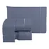 Jogo Lençol Super King Size 4 Peças - 600 Fios Aveludado Cor Azul-marinho Desenho Do Tecido Liso
