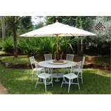 Jogo Mesa 1 50 Com Giro 08 Cadeiras Aluminio Bambu Jardim