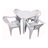 Jogo Mesa Cadeiras Reforçada Tramontina Kit Conjunto 5 Peças