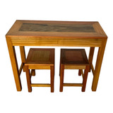 Jogo Mesa Com Banquetas Madeira De Demolição Promoção