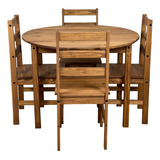 Jogo Mesa De Jantar 100x70 Com 4 Cadeiras Madeira Maciça