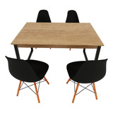 Jogo Mesa Industrial P Reunião 120x90 4 Eames
