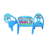 Jogo Mesa Infantil Com 2 Cadeiras Plastico Educativa Desenho