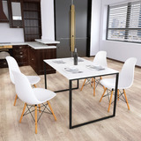 Jogo Mesa P Jantar Em Madeira 4 Cadeiras Eames Para Quarto