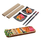 Jogo P Servir Comida Japonesa Sushi Jantar 2 Pessoas 7 Pçs