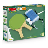 Jogo Ping Pong Kit Completo Raquete Bola Suporte Rede Junges Cor Colorido