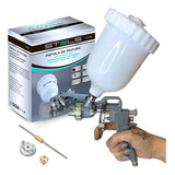 Jogo Pistola Pintura Tanque Alto 600ml 3 Bicos 1 2 1 5 1 8mm