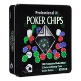Jogo Poker Chips Profissional 100 Fichas   2 Decks De Cartas