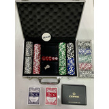 Jogo Poker Em Maleta De Alumínio 300 Fichas 4 Baralhos Dados