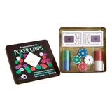 Jogo Poker Professional Lata 100 Fichas 2 Baralhos 1 Dealer