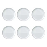 Jogo Prato Raso Opaline Nadir Vidro Blanc 27cm Kit 6 Peças