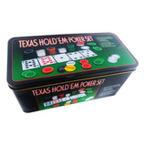 Jogo Profissional Poker 200 Fichas Texas Hold em Set Lata