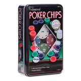 Jogo Profissional Poker Chips Lata 100