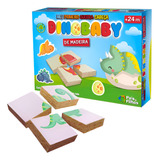 Jogo Quebra Cabeça Infantil Dinossauro Baby Grande 32 Peças