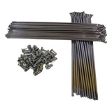 Jogo Raio Traseiro 4mm Cromado Ybr 125