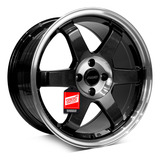 Jogo Roda Te37 Aro 17x9 4x100 Offset 40 Grafite Borda Polida