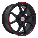 Jogo Roda Tsw Trackstar Aro 15 4x108 Preto Ford Ka Fiesta