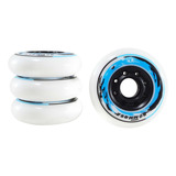 Jogo Rodas Freestyle Traxart Revolt 80mm 85a Branco Com Azul