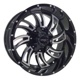 Jogo Rodas Off Road Dodge Ram 2500 20x10 8x165 Preto Milled