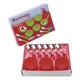 Jogo Sobremesa Plástico inox 12pc Vermelho Barichello