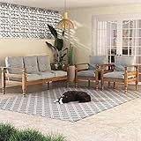 Jogo Sofá Madeira Maciça 3 Lugares E 2 Poltronas Liz Multimóveis Cr7001-t63 Imbuia-cinza