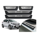 Jogo Soleira Adesiva Drop Aço Resinada Kia Picanto 2014 2015