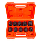Jogo Soquete Impacto Sextavado 1 2 10 A 24mm Noll Cor Preto