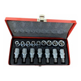 Jogo Soquete Torx Bits Macho Femea 1 2 Pol 16 Pcs C Maleta