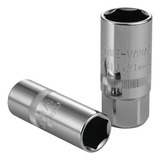 Jogo Soquetes Cachimbo Para Velas Encaixe 1 2 16 E 21mm Noll Cor Cromado
