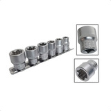 Jogo Soquetes Fêmea Torx Encaixe 3 8pols 6 Peças Crv 10 20mm