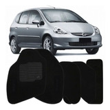 Jogo Tapete Carpete Honda Fit 04 05 06 07 08 Logo Bordado